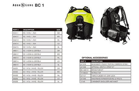 AquaLung BC1 Military / Public Safety Buoyancy Compensation Device (BCD)