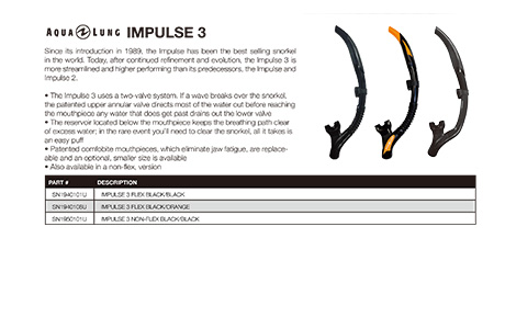 Apeks IMPULSE_3 Dive Snorkel