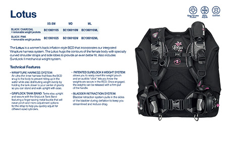 AquaLung Lotus Buoyancy Compensation Device (BCD)