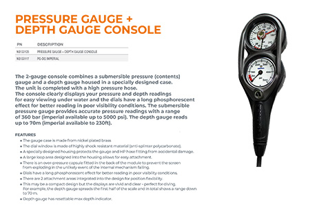 Apeks PRESSURE GAUGE DEPTH GAUGE CONSOLE