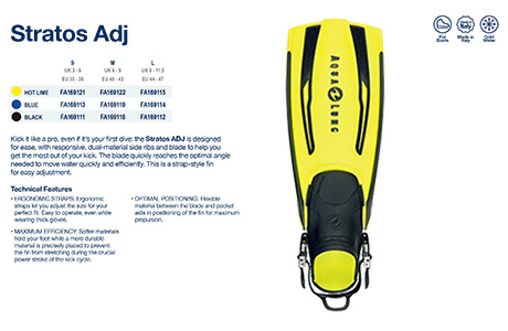 AquaLung Stratos Adj Dive Fins