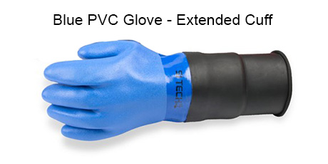 SI-TECH® Dry-Glove System Matching Blue PVC Glove - Extended Cuff