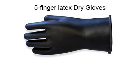 SI-TECH® Dry-Glove System Matching 5-Finger Latex Dry Gloves